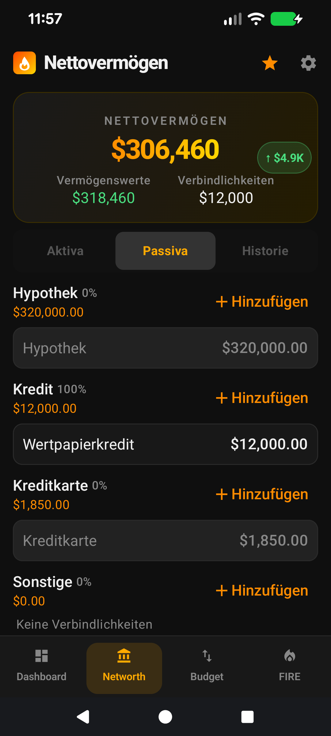 Eine Verbindlichkeit erfassen